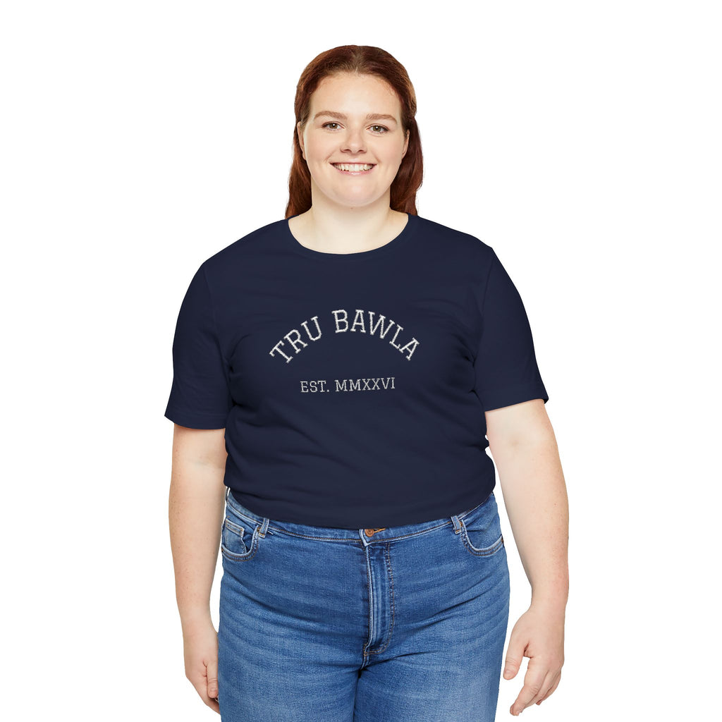 Tru Bawla Est. MMXXVI Graphic Tee — Vintage Athletic Black T-Shirt