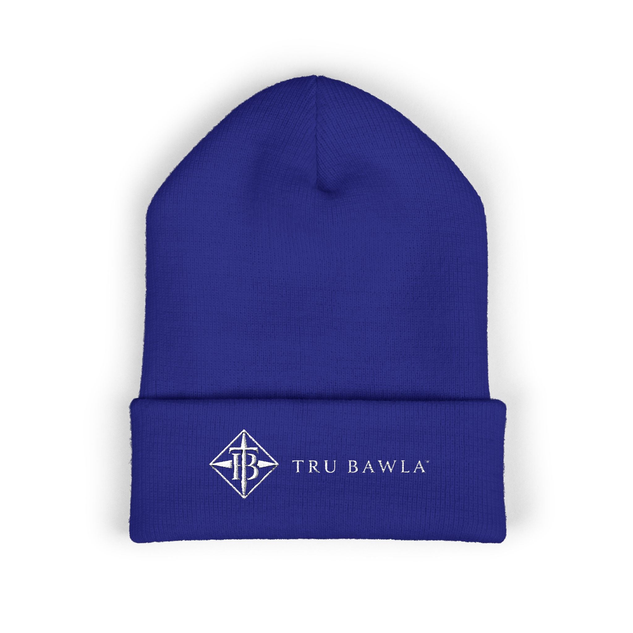 Tru Bawla Cuffed Beanie (White Embroidery)