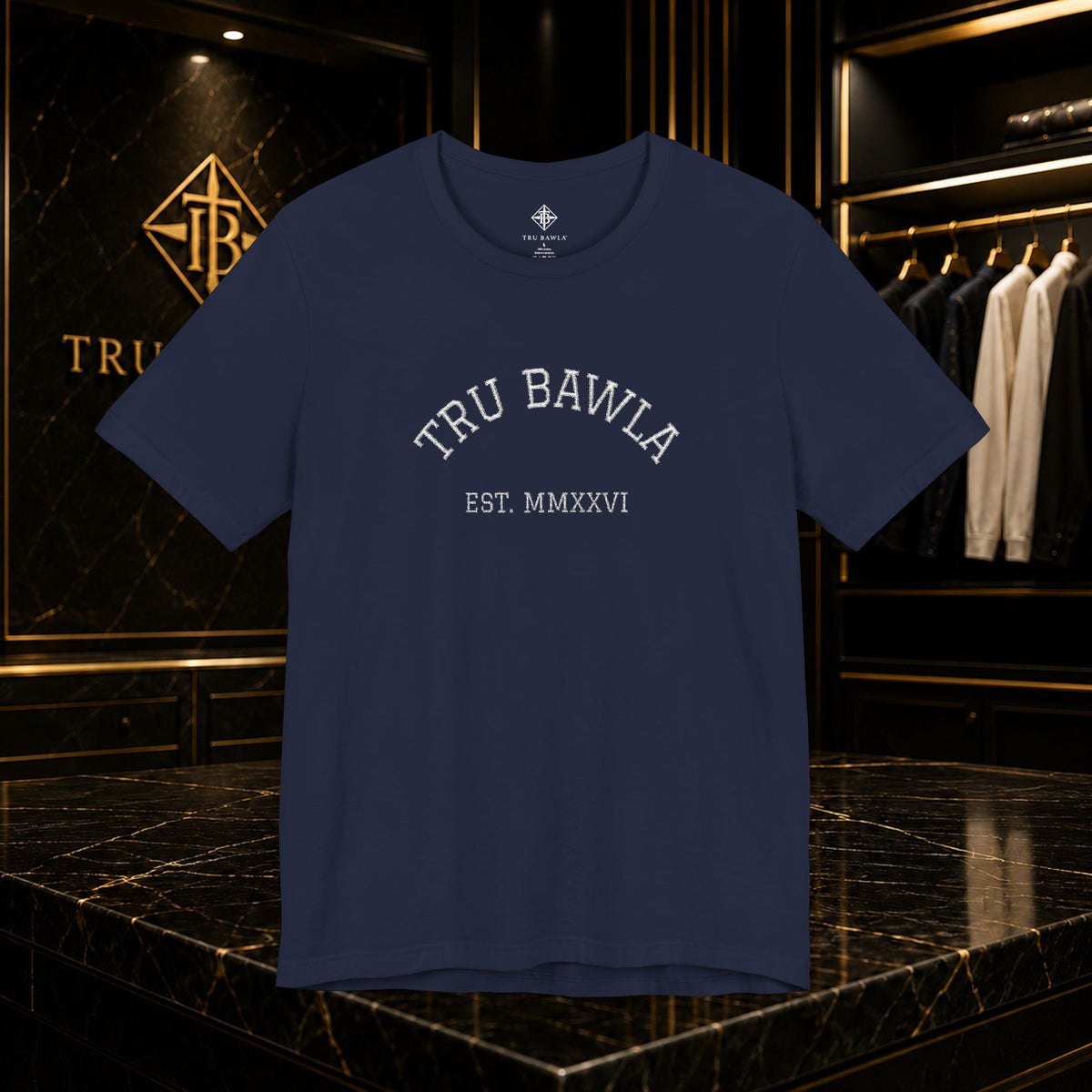Tru Bawla Est. MMXXVI Graphic Tee — Vintage Athletic Black T-Shirt