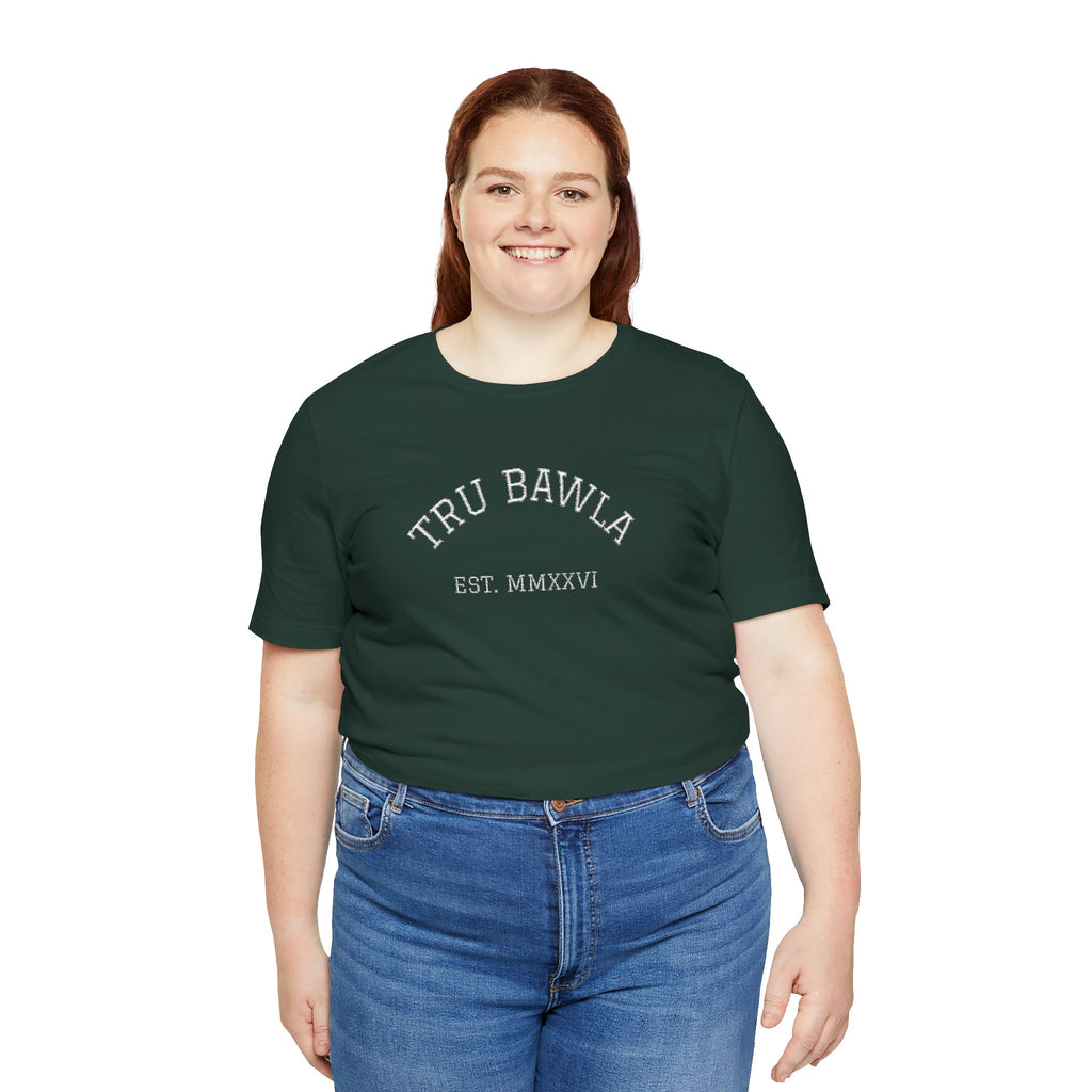 Tru Bawla Est. MMXXVI Graphic Tee — Vintage Athletic Black T-Shirt