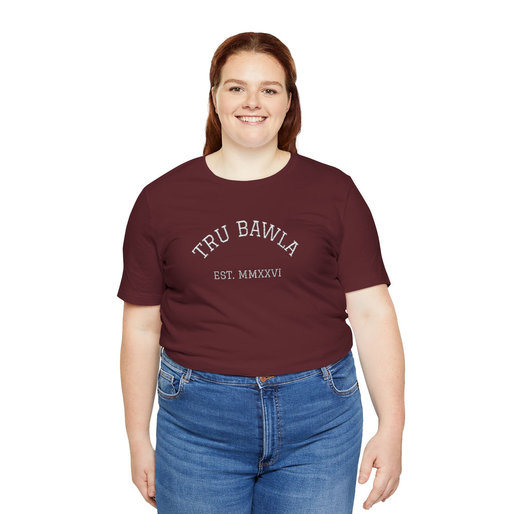 Tru Bawla Est. MMXXVI Graphic Tee — Vintage Athletic Black T-Shirt