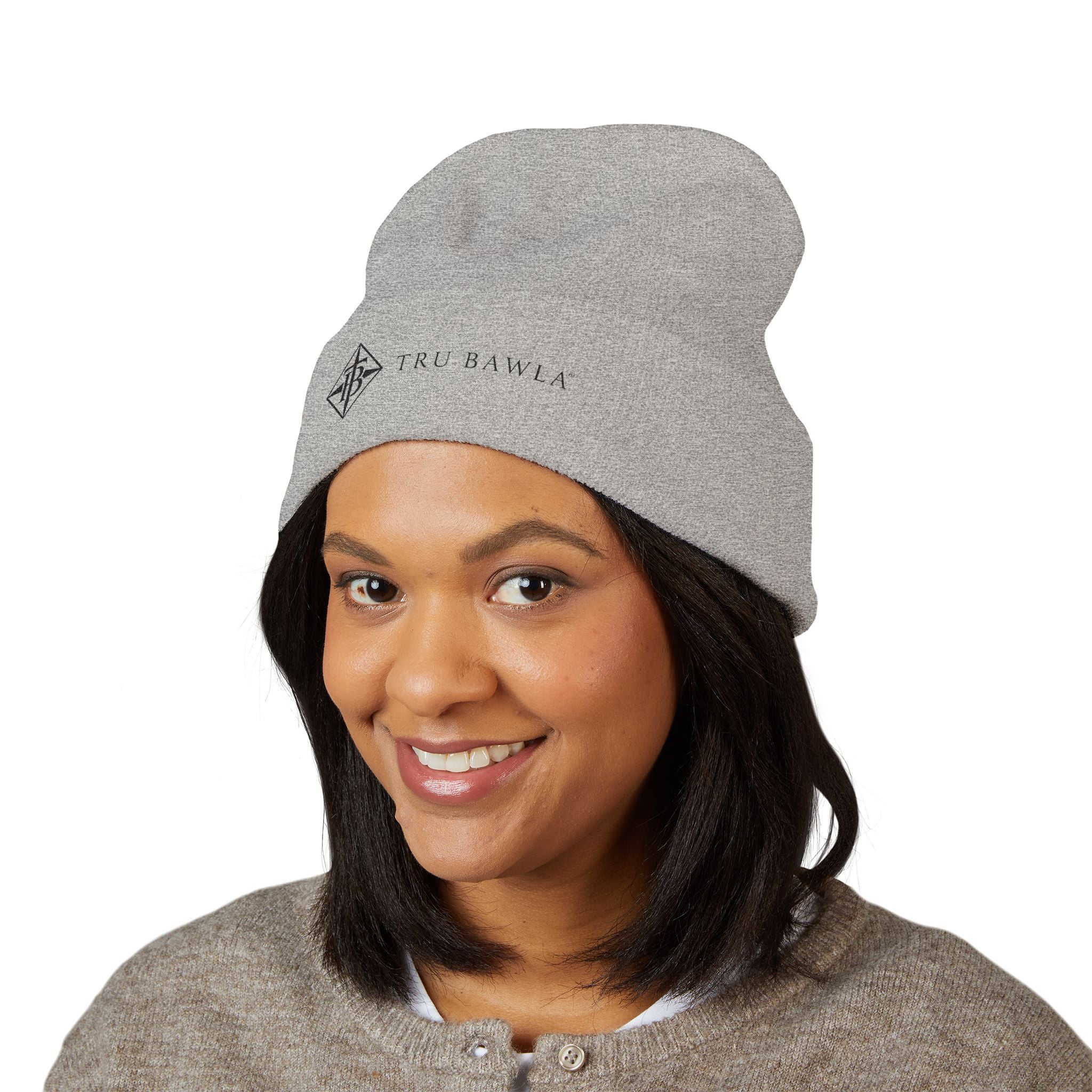 Tru Bawla Cuffed Beanie (Black Embroidery)