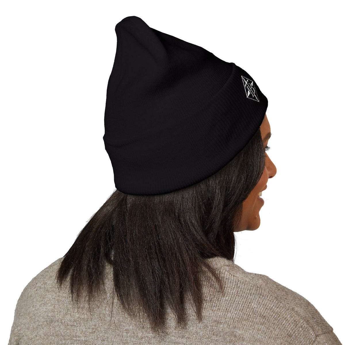 Tru Bawla Cuffed Beanie (White Embroidery)
