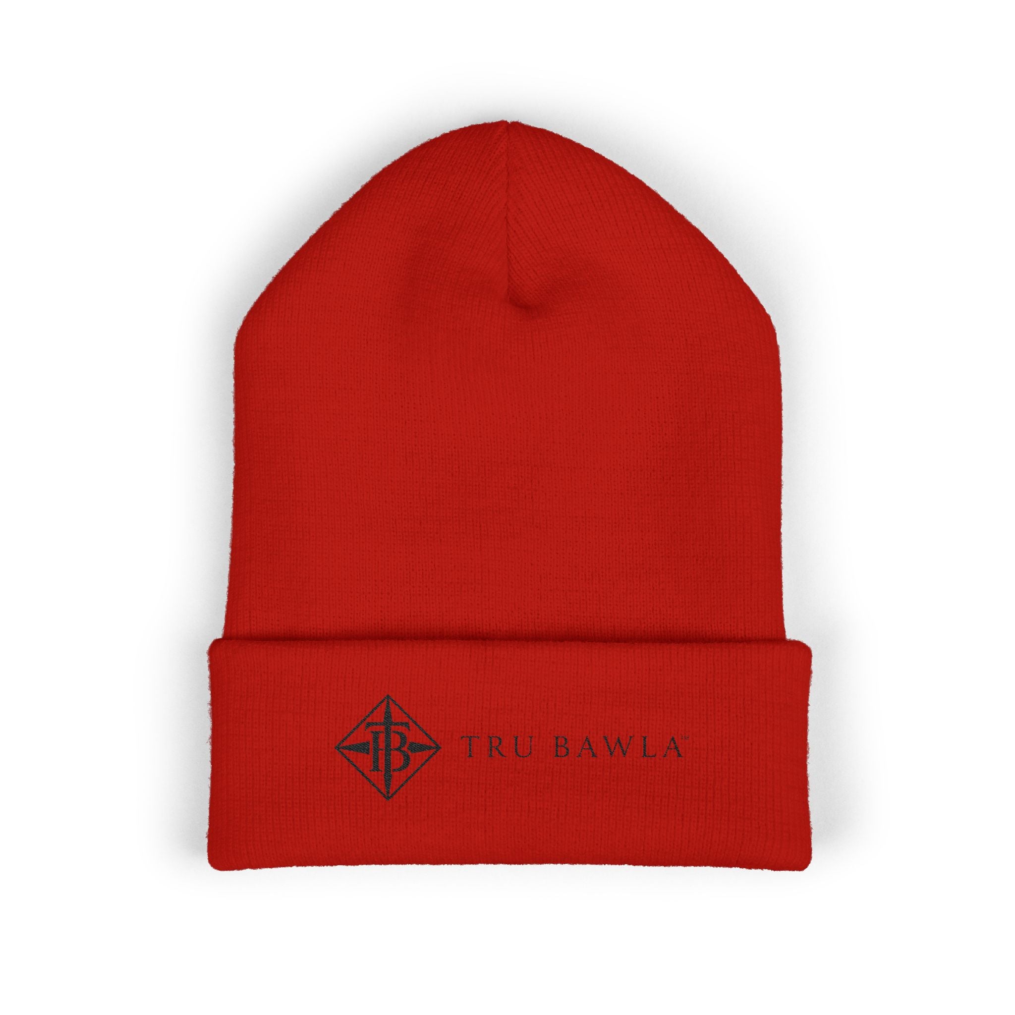 Tru Bawla Cuffed Beanie (Black Embroidery)
