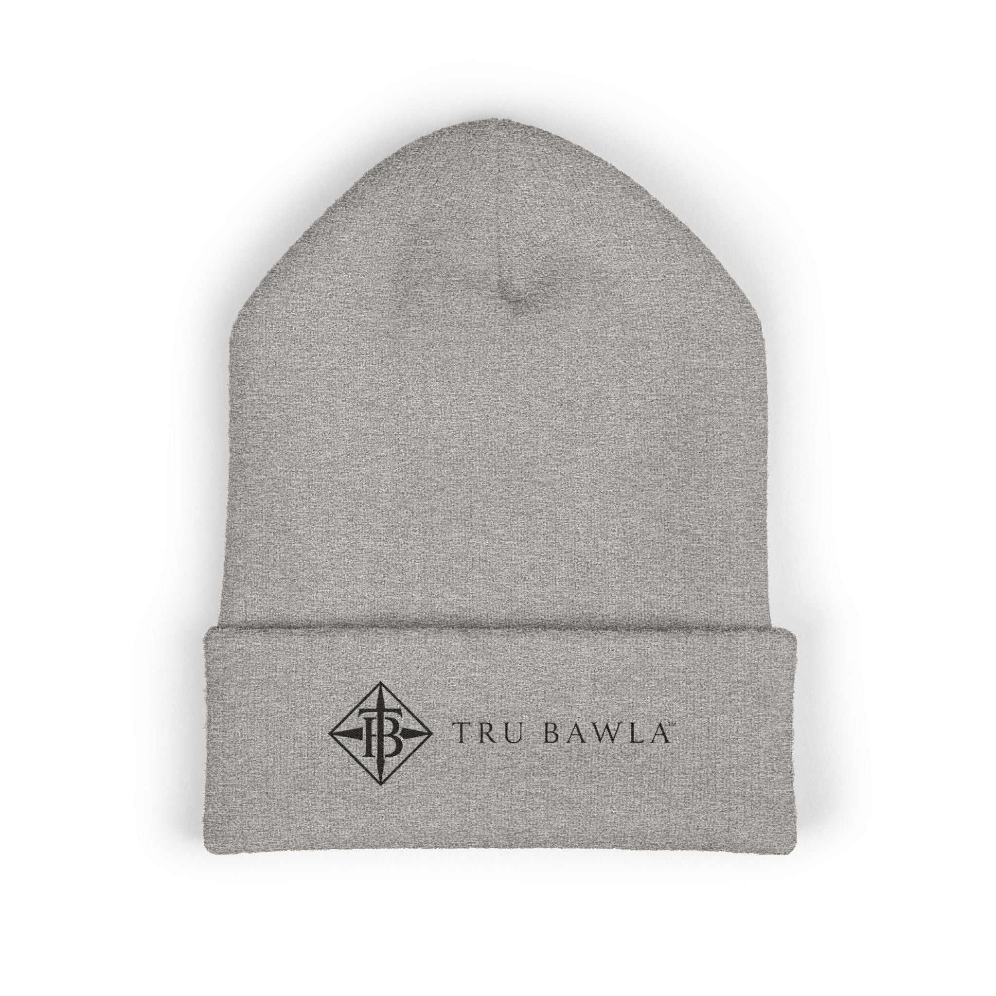Tru Bawla Cuffed Beanie (Black Embroidery)