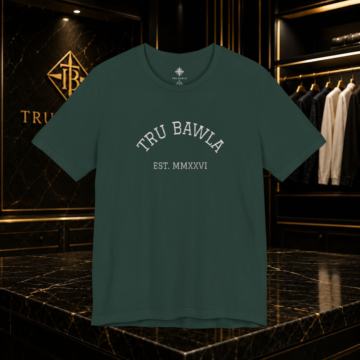 Tru Bawla Est. MMXXVI Graphic Tee — Vintage Athletic Black T-Shirt