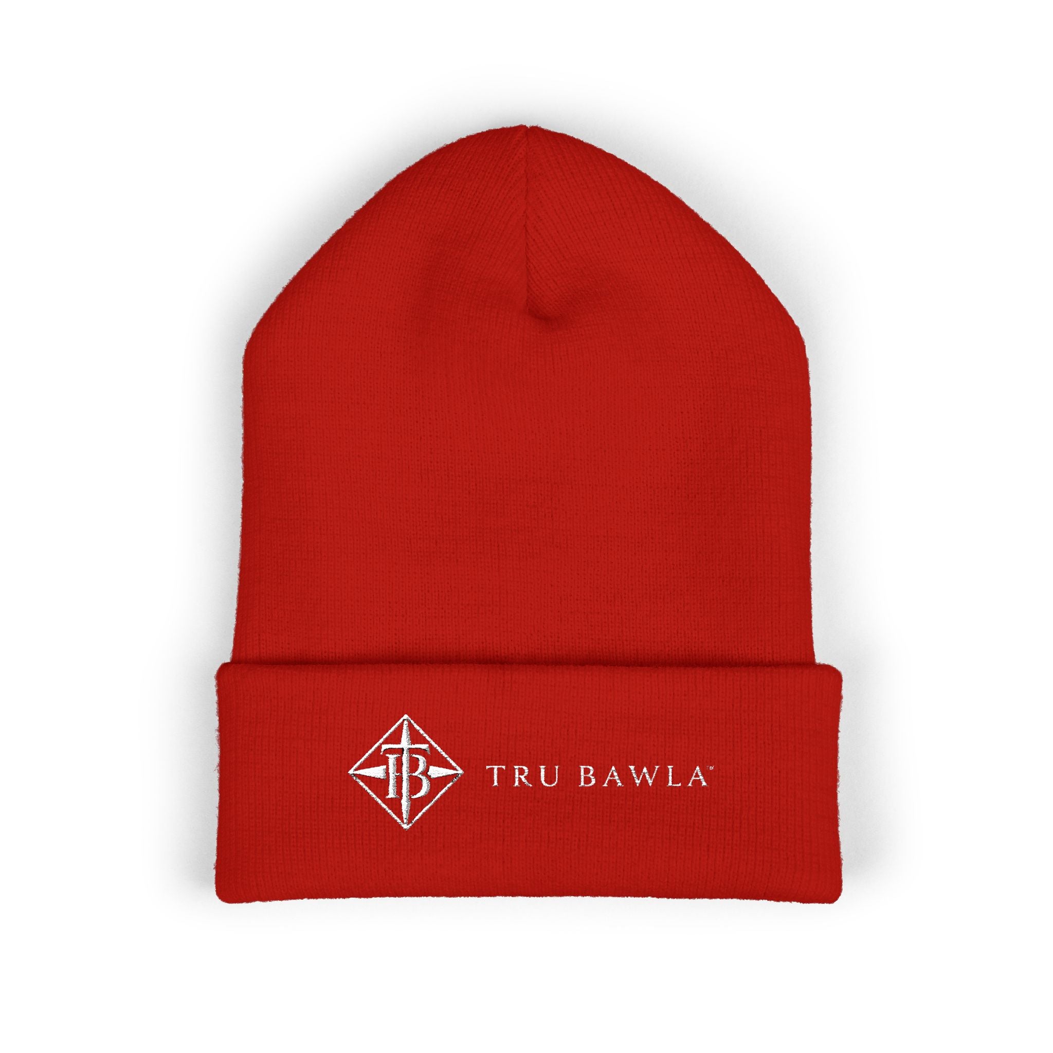 Tru Bawla Cuffed Beanie (White Embroidery)
