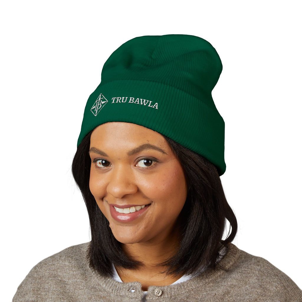 Tru Bawla Cuffed Beanie (White Embroidery)
