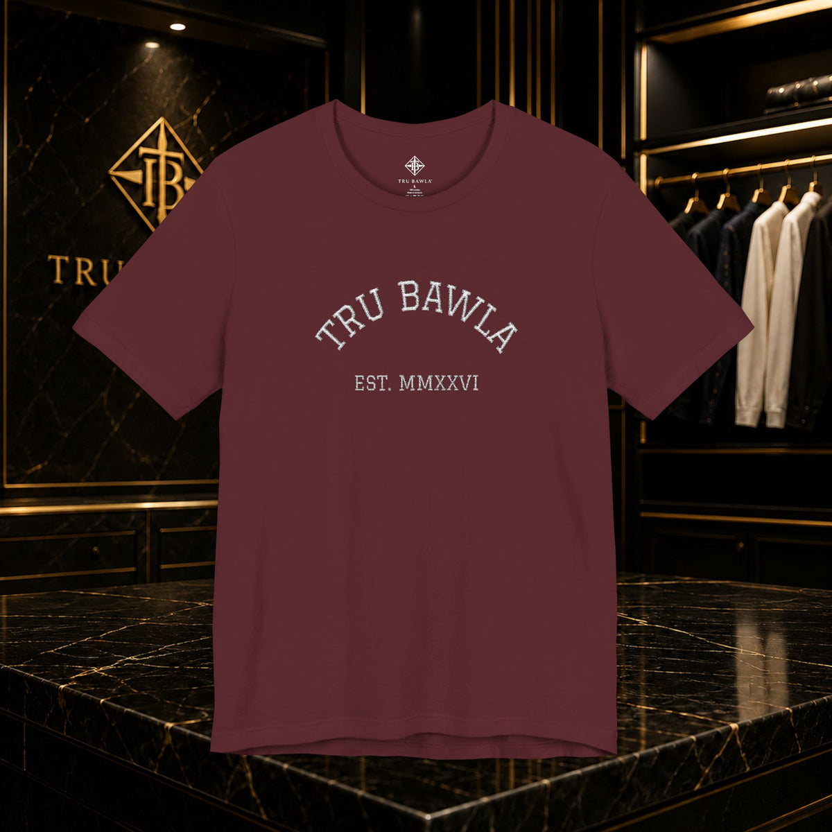 Tru Bawla Est. MMXXVI Graphic Tee — Vintage Athletic Black T-Shirt