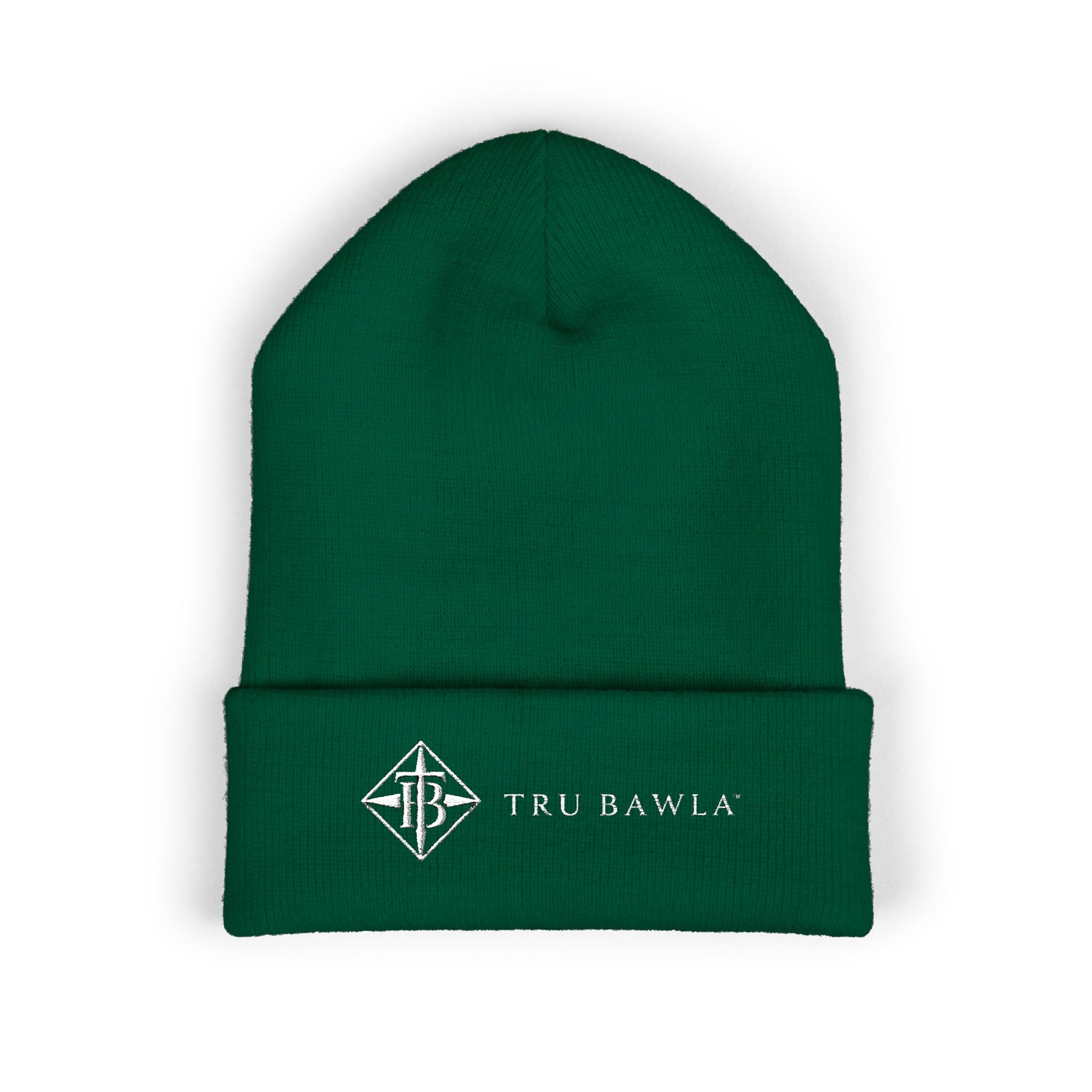 Tru Bawla Cuffed Beanie (White Embroidery)