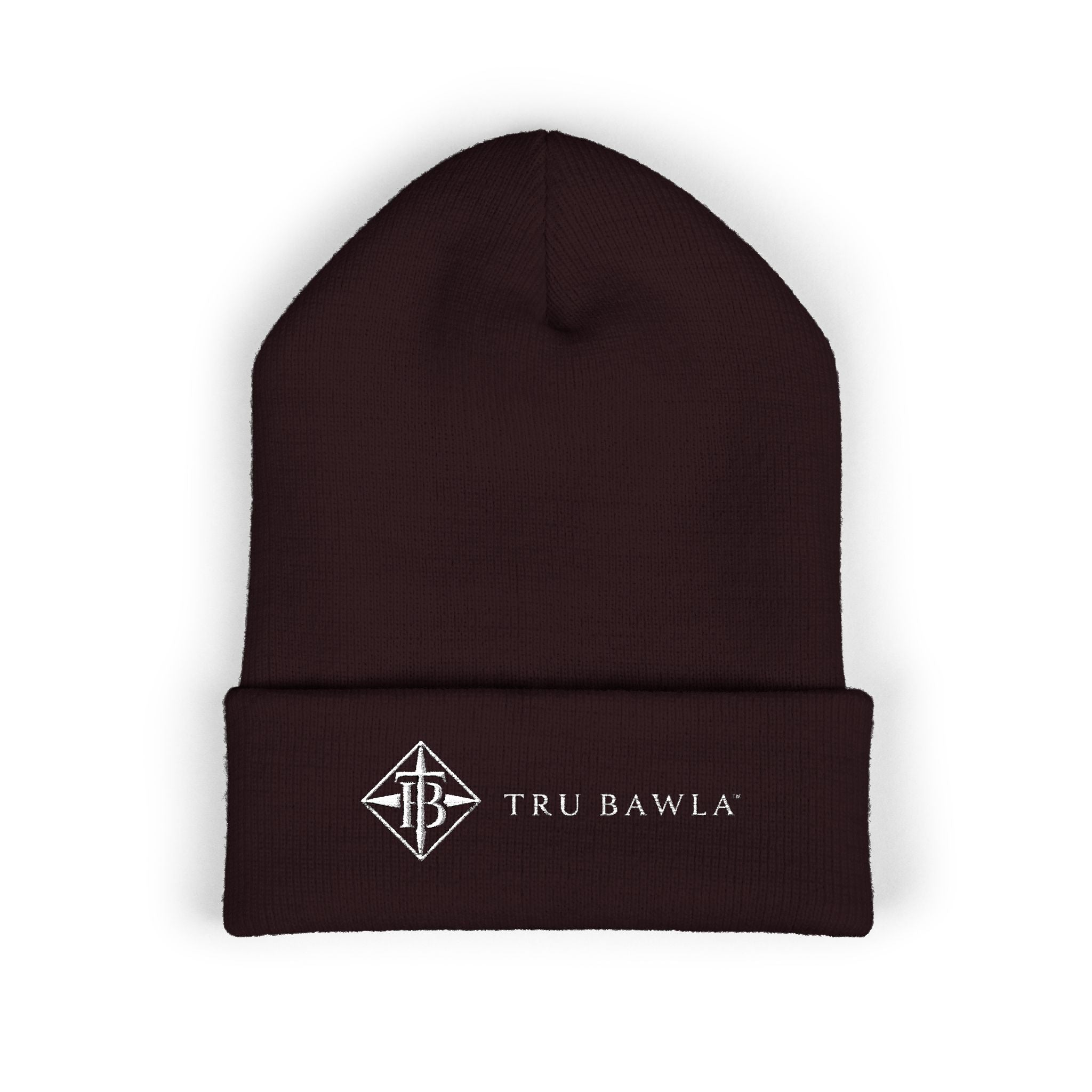 Tru Bawla Cuffed Beanie (White Embroidery)