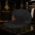 Embroidered Snapback Cap — Minimal Geometric Logo, Adjustable Flat Brim