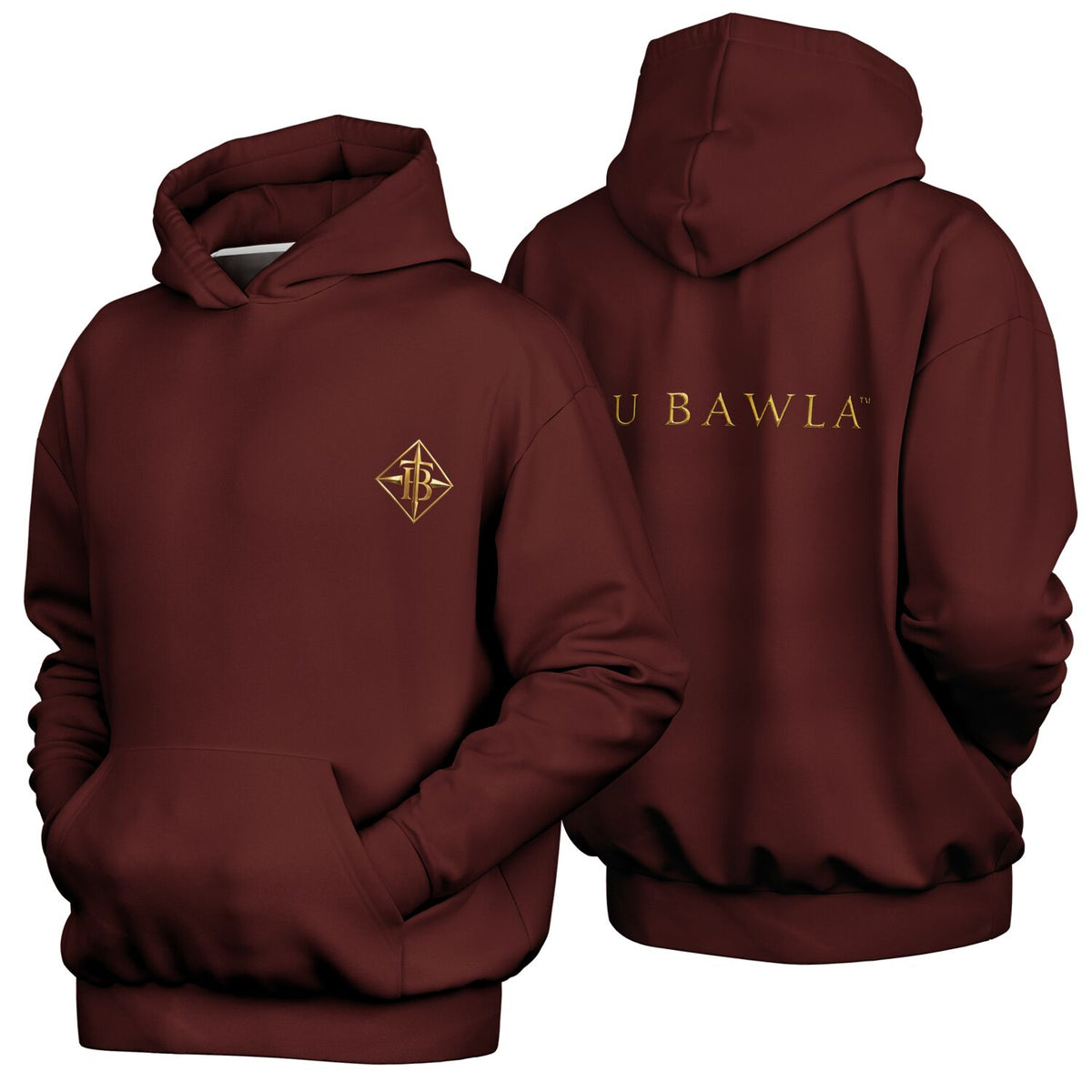 Tru Bawla Burgandy  & Gold Hoodie & Jogger Set