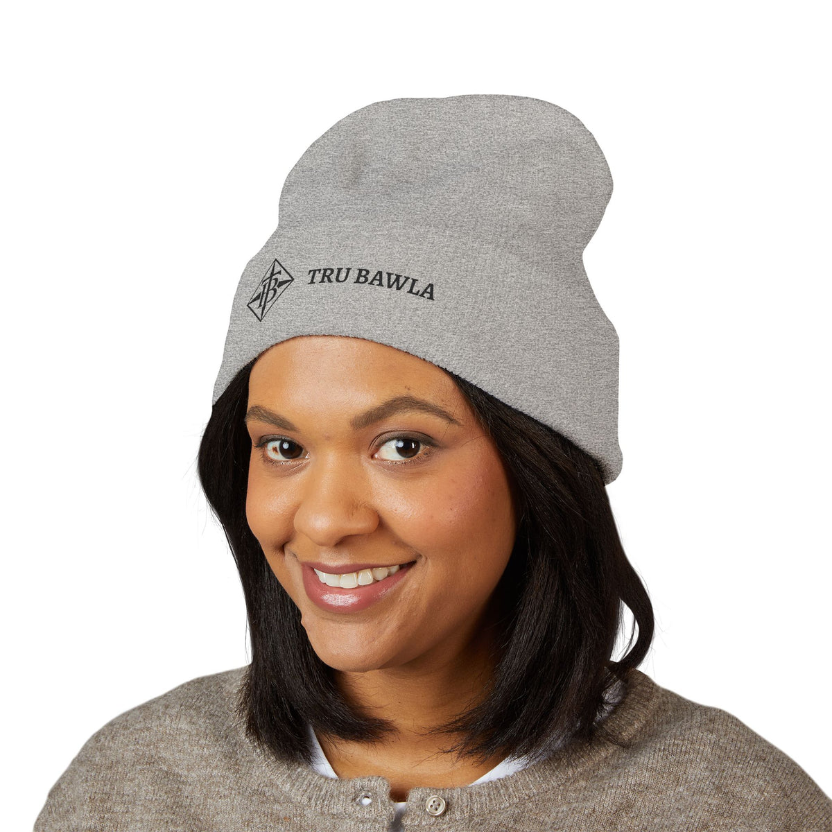 Tru Bawla Cuffed Beanie (Black Embroidery)