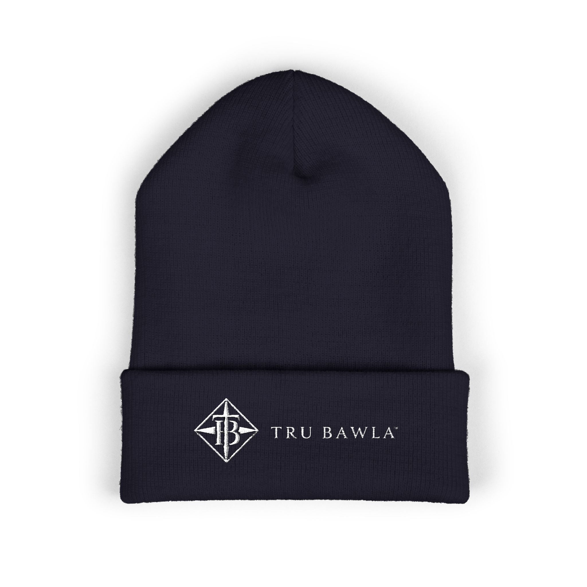 Tru Bawla Cuffed Beanie (White Embroidery)