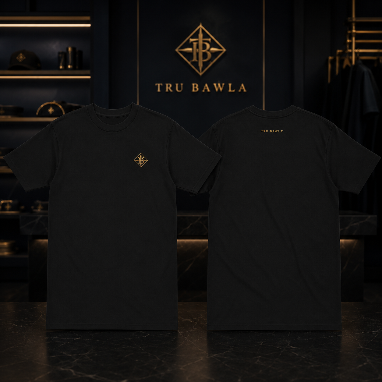 Tru Bawla Embroidered Logo Tee (Heavyweight)
